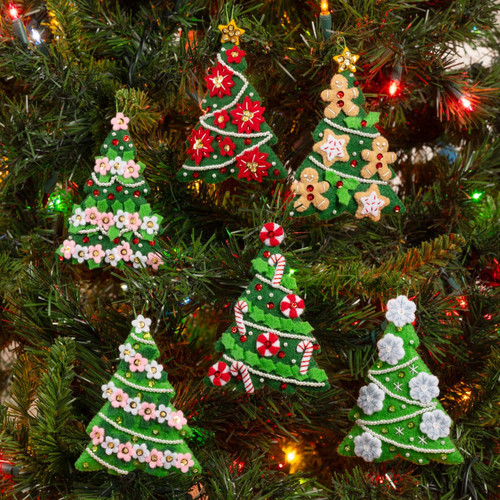 Bucilla Felt Ornaments Applique Kit Set Of 6-Festival Of Trees - 89662E