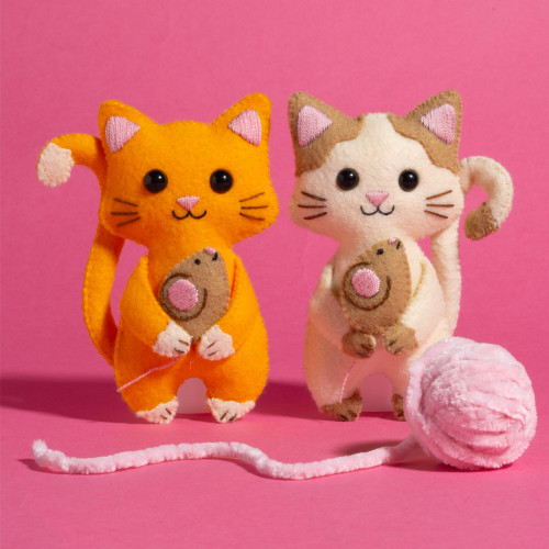 3 Pack - Bucilla Purrfect Pair Felties Embroidery Kit-Purrect Pair - 5A003SYR-1HPBQ