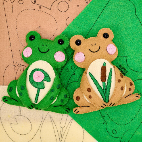 3 Pack - Bucilla Perfect Pair Felties Embroidery Kit-Pond Pals - 5A003SYT-1HPBT