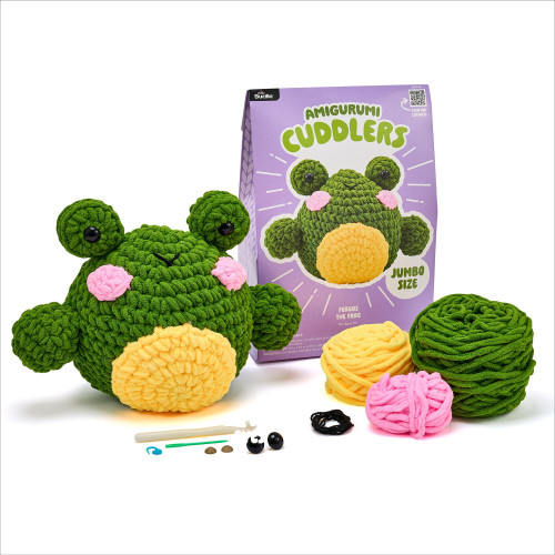 3 Pack - Bucilla Amigurumi Cuddler Crochet Kit -Fergus the Frog - 5A003SYY-1HPBW - 046109660639