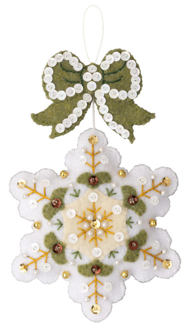 Bucilla Felt Ornaments Applique Kit Set Of 6-Holiday Glitz - 89637E
