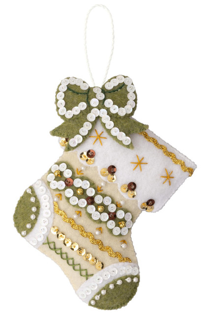 Bucilla Felt Ornaments Applique Kit Set Of 6-Holiday Glitz - 89637E