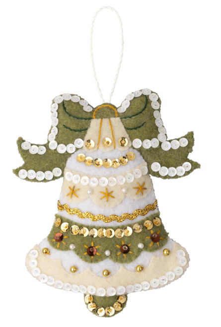 Bucilla Felt Ornaments Applique Kit Set Of 6-Holiday Glitz - 89637E