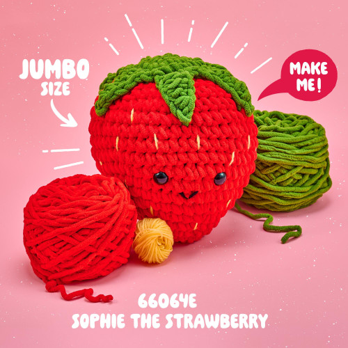 3 Pack - Bucilla Amigurumi Cuddler Crochet Kit -Sophie the Strawberry - 5A003SYX-1HPBP