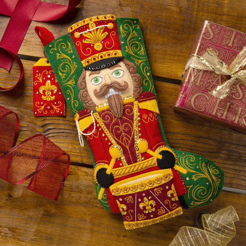 Bucilla Felt Stocking Applique Kit 18" Long-Nutcracker Noel - 5A00241V-1G7C3 - 046109897035