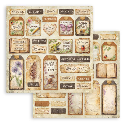 10 Pack - Stamperia All Around Double-Sided Cardstock 12"x12"-Tags - 5A003R6F-1HMTT - 5993110052982