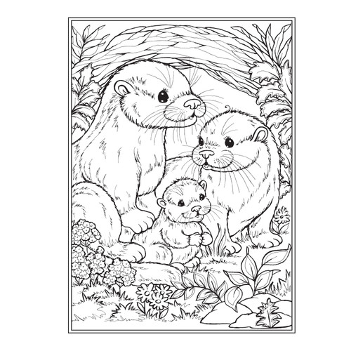 Otterly Adorable Coloring Book-Softcover - 5A003T9Q-1HQ5C