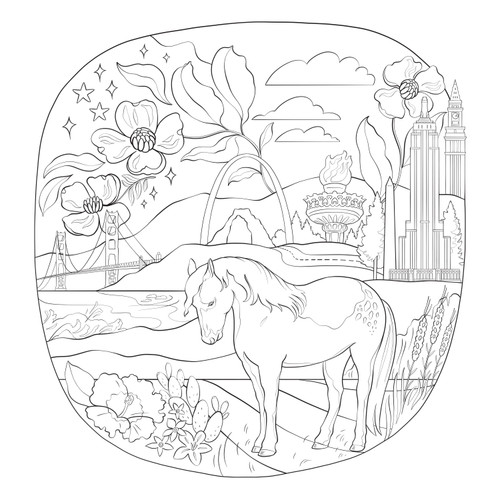 God Bless America Coloring Book-Softcover - 5A003T9G-1HQ5D