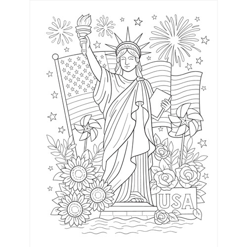 Americana Coloring Book-Softcover - 5A003T9L-1HQ5F