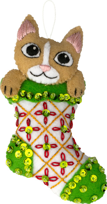 Bucilla Felt Ornaments Applique Kit Set Of 6-Paws & Whiskers - 5A0021SJ-1G4P9