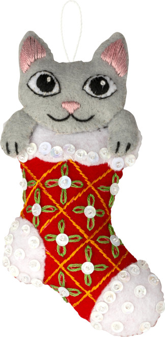 Bucilla Felt Ornaments Applique Kit Set Of 6-Paws & Whiskers - 5A0021SJ-1G4P9