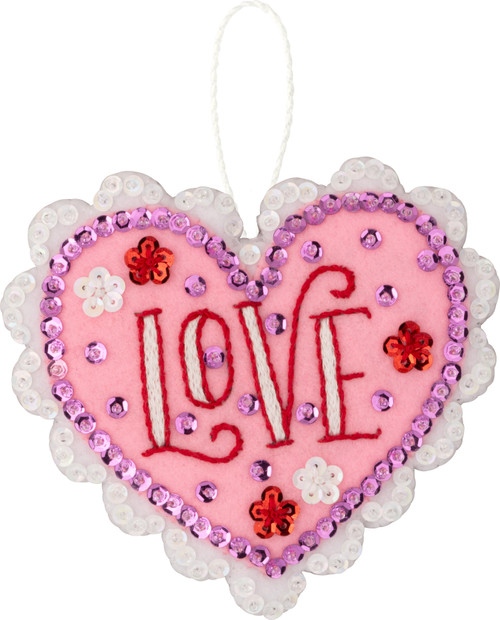 Bucilla Felt Ornaments Applique Kit Set Of 4-Heartfelt Treasures - 5A002K2H-1GLKG - 046109897455