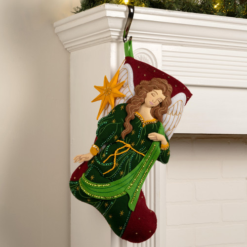 Bucilla Felt Stocking Applique Kit 18" Long-Heavenly Blessings - 5A002W1R-1GWQY
