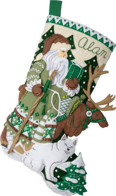 Bucilla Felt Stocking Applique Kit 18" Long-Nordic Noel - 5A002HRT-1GK9Z