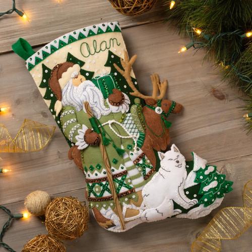 Bucilla Felt Stocking Applique Kit 18" Long-Nordic Noel - 5A002HRT-1GK9Z