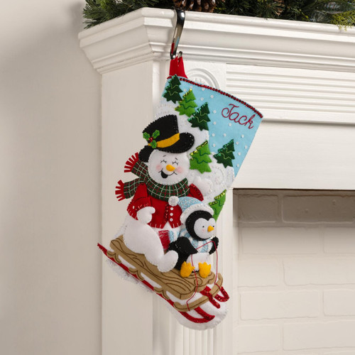 Bucilla Felt Stocking Applique Kit 18" Long-Arctic Joyride - 5A002HRP-1GKB2