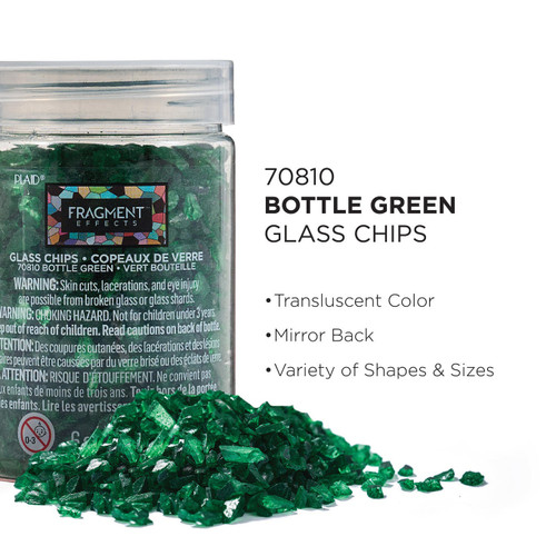 Plaid Fragment Effects Glass Chips 6oz-Bottle Green - 5A002B43-1GDK4