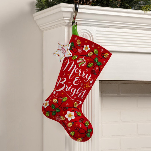 Bucilla Felt Stocking Applique Kit 18" Long-Merry And Bright - 5A002HRN-1GKB3