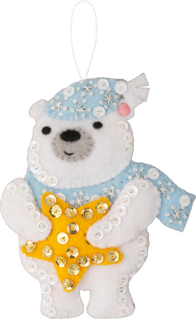 Bucilla Felt Ornaments Applique Kit Set Of 6-Polar Pals Ornaments - 5A002HRW-1GKB8