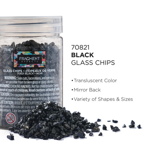 Plaid Fragment Effects Glass Chips 6oz-Black - 5A002B43-1GDK5 Plaid Fragment Effects Glass Chips 6oz-Black - 5A002B43-1GDK5