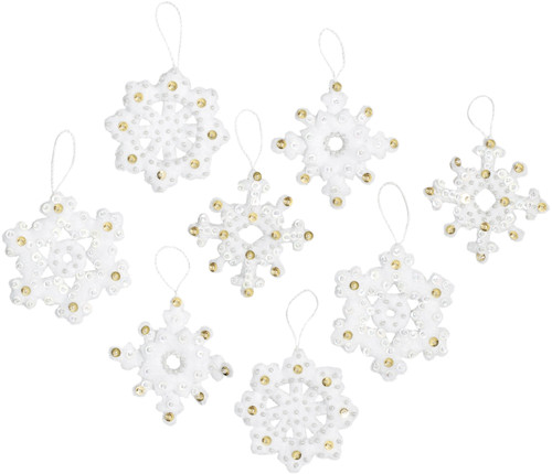 Bucilla Felt Ornaments Applique Kit Set Of 16-Elegant Christmas Snowflakes - 86984E