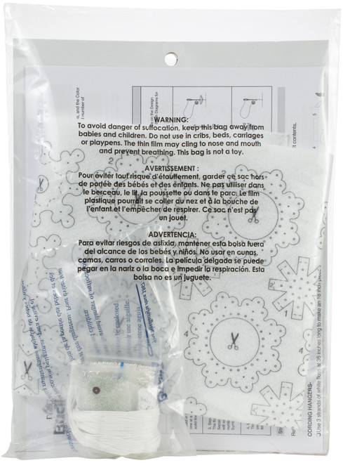 Bucilla Felt Ornaments Applique Kit Set Of 16-Elegant Christmas Snowflakes - 86984E