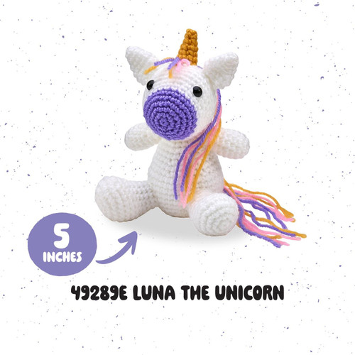 3 Pack - Bucilla Amigurumi Kit - Luna The Unicorn-3.75"X5"X3.5" - 5A003GJ2-1HBL2