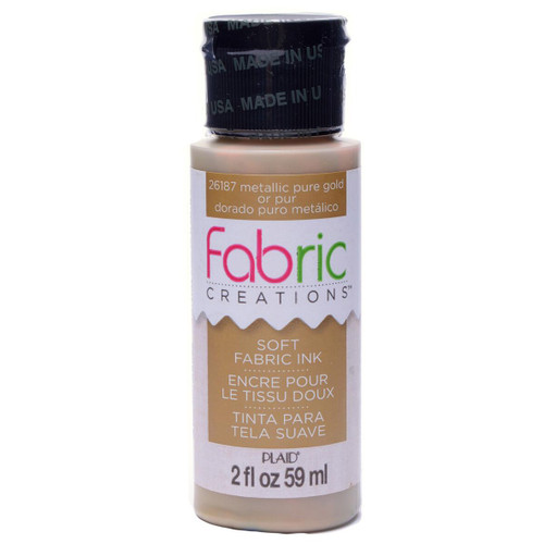Plaid Fabric Creations Soft Fabric Metallic Ink 2oz.-Metallic Gold - FCINKMET-26187 - 028995261879