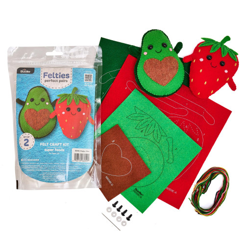 Bucilla Perfect Pair Felties Embroidery Kit-Super Foods - 5A003SYQ-1HPBR - 046109660592