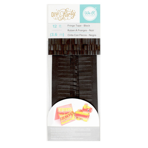 We R DIY Party Fringe Tape 12'-Black - 660813 - 633356608134