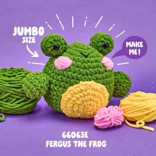 Bucilla Amigurumi Cuddler Crochet Kit -Fergus the Frog - 5A003SYY-1HPBW
