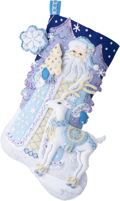 Bucilla Felt Stocking Applique Kit 18" Long-Winter Wonderland - 89540E - 046109895406