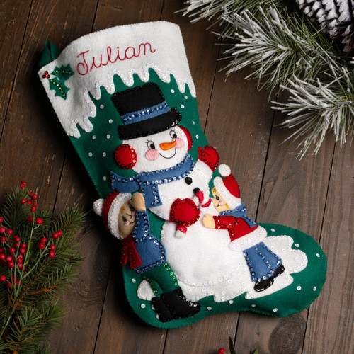 Bucilla Felt Stocking Applique Kit 18" Long-Wintertime Buddies - 5A003G3G-1H9XT Bucilla Felt Stocking Applique Kit 18" Long-Wintertime Buddies - 5A003G3G-1H9XT