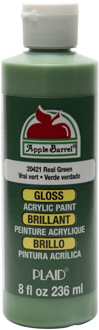 Apple Barrel Gloss Acrylic Paint 8oz-Real Green - AB8-20421 - 028995204210