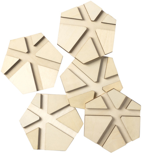 Plaid Mod Podge Hex River Pouring Coasters 5/Pkg-4"X4"X.0125" - CS56934E - 028995569340