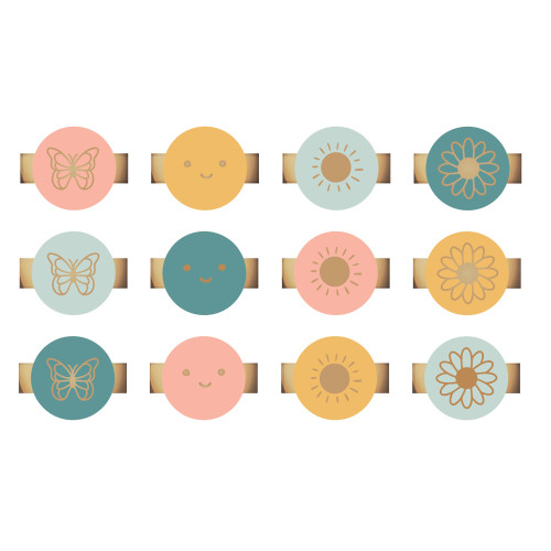 We R Charm Stapler Charm 12/Pkg-Multicolor Round With Design - 5A0023CG-1G6CG