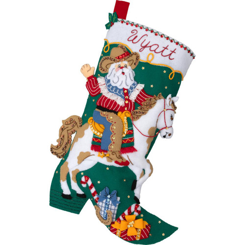 Bucilla Felt Stocking Applique Kit 18" Long-Holiday Howdy - 5A003G3C-1H9XZ
