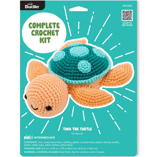 Bucilla Amigurumi Kit - Tina The Turtle-6.5"X2.75"X7.75" - 5A003GJN-1HBKP - 046109492902