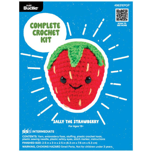 Bucilla Amigurumi Kit - Sally The Strawberry-2.5"X3"X2.5" - 5A003GJB-1HBKX - 046109496313