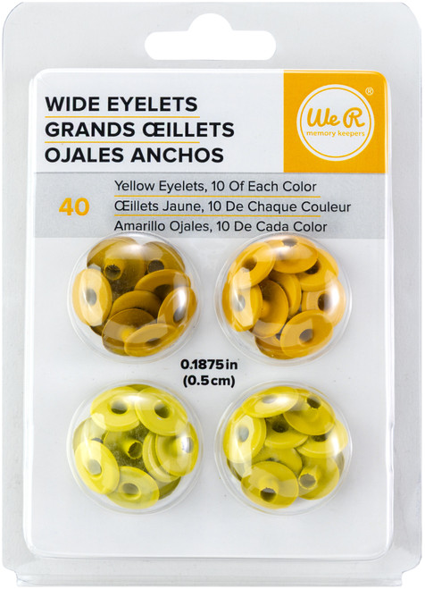 We R Eyelets Wide 40/Pkg-Yellow - WER-EW-41587 - 633356415879