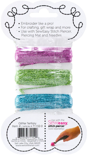 We R Sew Easy Glitter Floss 8.7yd 3/Pkg-Tertiary - SEFFG-71152