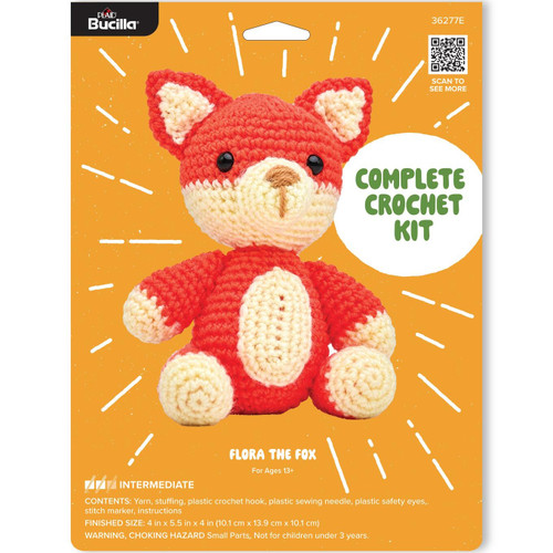 Bucilla Amigurumi Kit - Flora The Fox-4"X5.5"X4" - 5A003GJD-1HBL8 - 046109362779