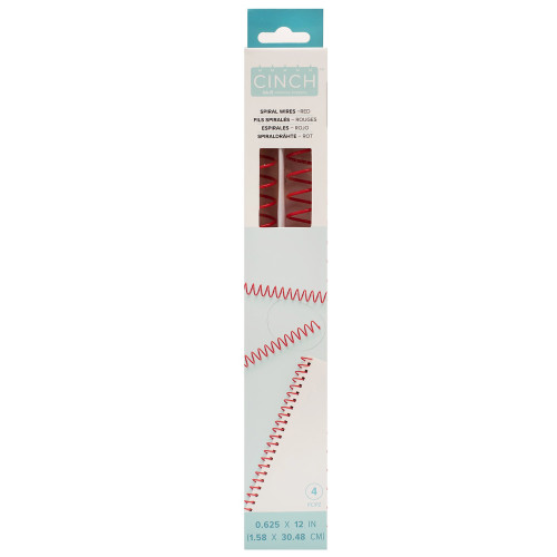 We R Cinch Spiral Wires 4/Pkg-Red - WRCSW-235 - 633356617860
