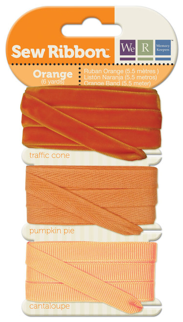 We R Sew Ribbon .375"X6yds-Orange - SRR-71230 - 633356712305