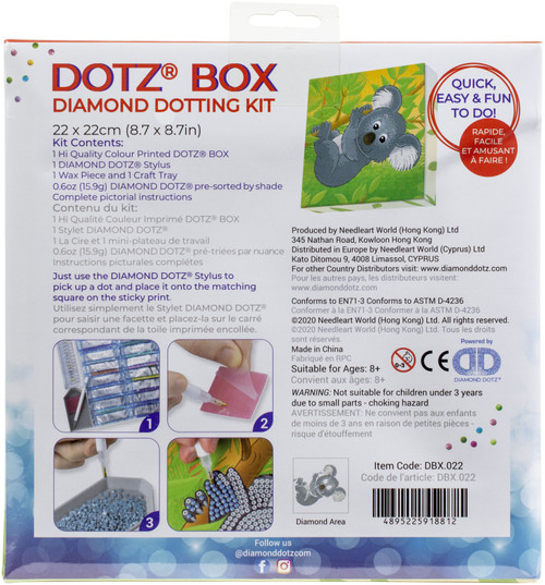 Diamond Dotz Diamond Art Box Kit 8.6"X8.6"-Koala Climb - DBX022