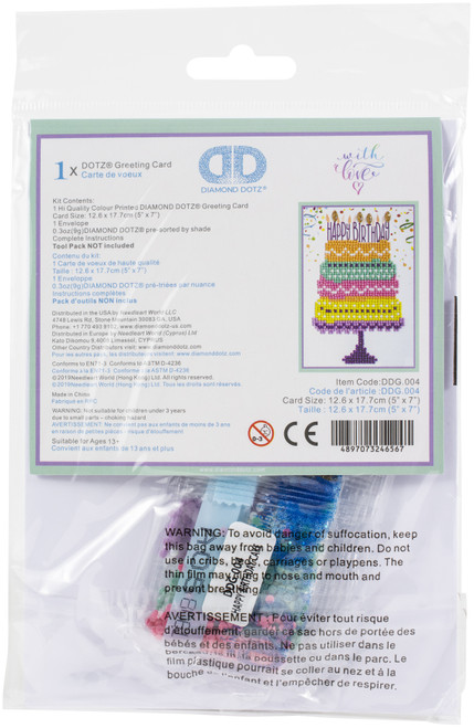 Diamond Dotz Diamond Art Greeting Card Kit 5"X7"-Happy Birthday Cake - DDG004 Diamond Dotz Diamond Art Greeting Card Kit 5"X7"-Happy Birthday Cake - DDG004