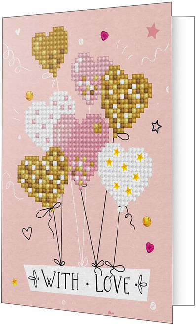 Diamond Dotz Diamond Art Greeting Card Kit 5"X7"-Love Balloons - DDG016