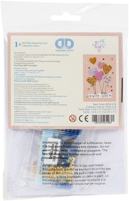Diamond Dotz Diamond Art Greeting Card Kit 5"X7"-Love Balloons - DDG016