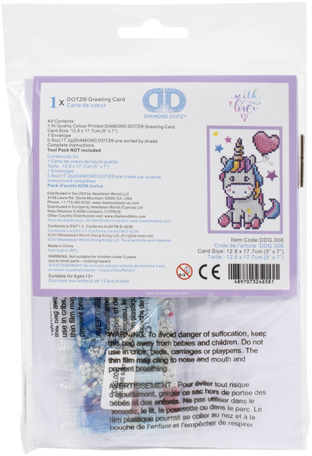 Diamond Dotz Diamond Art Greeting Card Kit 5"X7"-Welcome Baby - DDG006