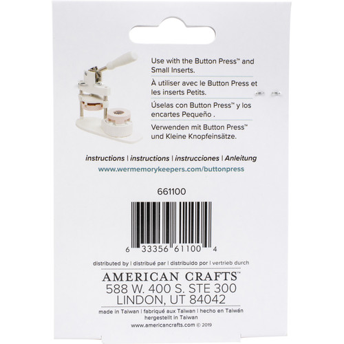 We R Button Press Paper Clip Backers-Makes 5 - WR661100 We R Button Press Paper Clip Backers-Makes 5 - WR661100